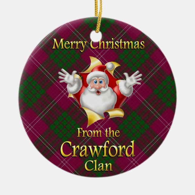 Enfeites de natal Escocês Clan Crawford (Frente)