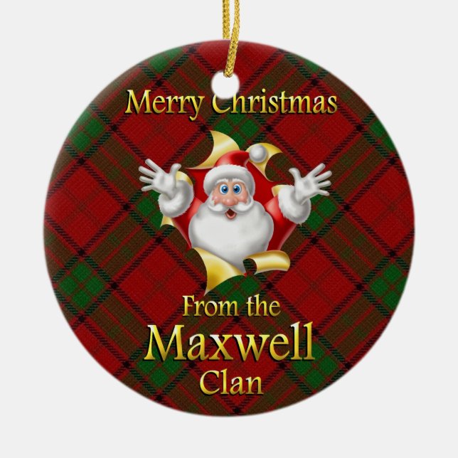 Enfeites de natal Escocês Clan Maxwell (Frente)