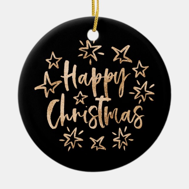 Enfeites de natal feliz com foto personalizada (Frente)