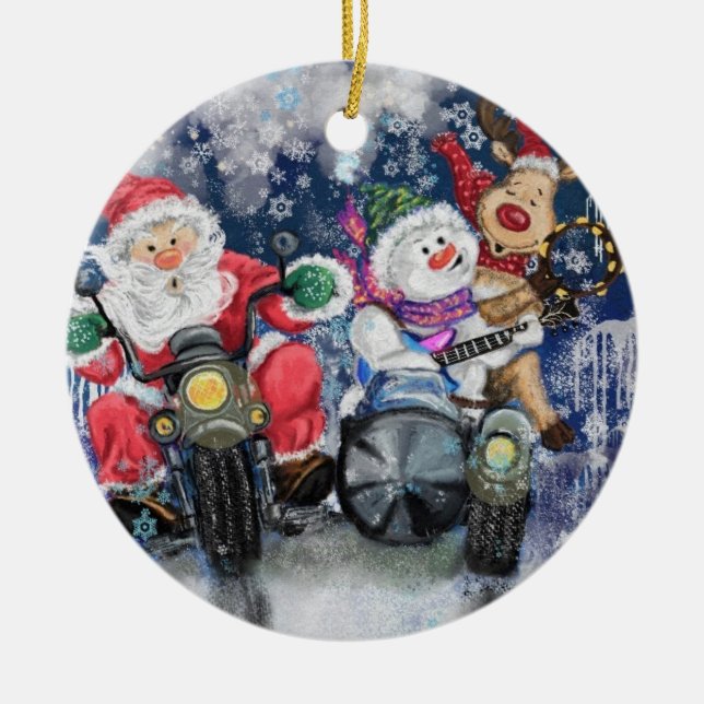 Enfeites de natal Feliz Natal Amigos - Divertido (Frente)