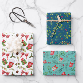 Enfeites de natal Festivo e Ramais Aquarela