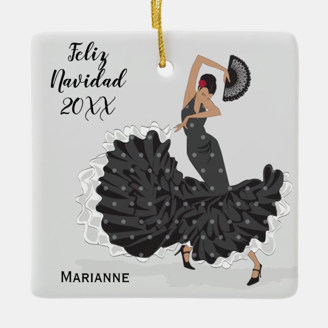 Enfeites de natal Flamenco Personalizado (Frente)