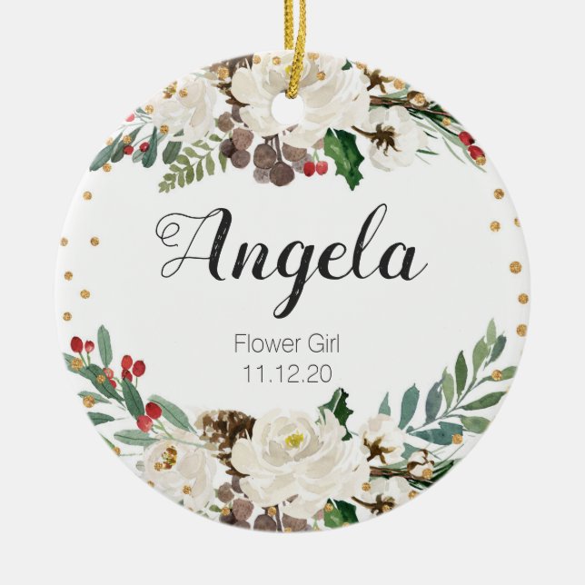 Enfeites de natal Floral Personalizado (Frente)