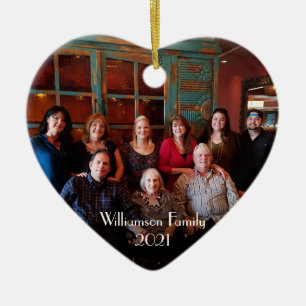 Enfeites de natal fotográfico de 2 lados personal