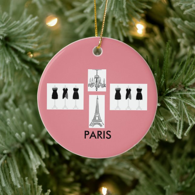 Enfeites de natal francês cor-de-rosa Paris (Árvore)