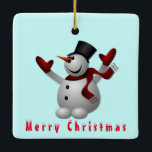 Enfeites de natal Happy Snowman<br><div class="desc">Feliz Snowman - Feliz Natal - Escolha / Adicione o Texto / Nome / Cor Exclusivo - Faça o seu presente especial - Redimensione e mova ou remova e adicione elementos / texto com a ferramenta de personalização! Você também pode transferir esses designs para mais de 1000 produtos Zazzle. Feliz...</div>