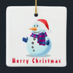 Enfeites de natal Happy Snowman<br><div class="desc">Feliz Snowman - Feliz Natal - Escolha / Adicione o Texto / Nome / Cor Exclusivo - Faça o seu presente especial - Redimensione e mova ou remova e adicione elementos / texto com a ferramenta de personalização! Você também pode transferir esses designs para mais de 1000 produtos Zazzle. Feliz...</div>