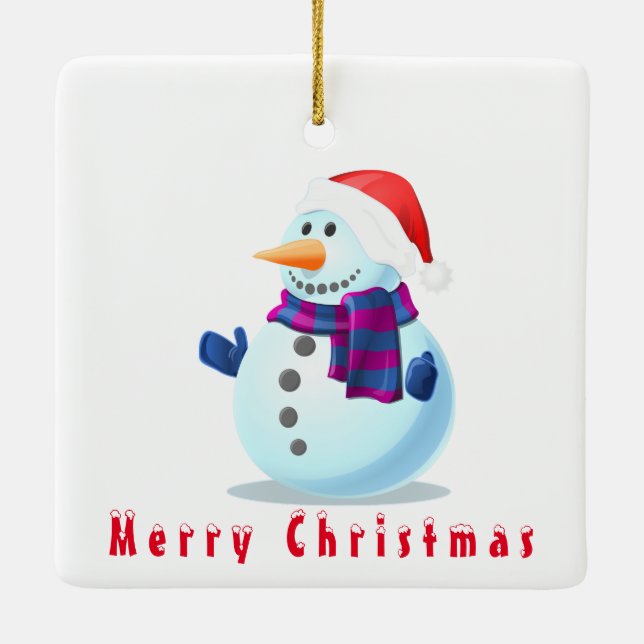 Enfeites de natal Happy Snowman (Verso)