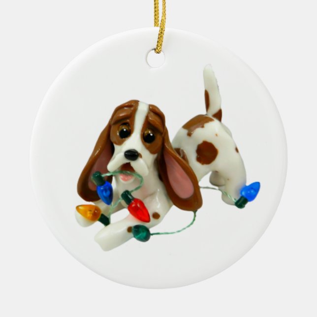 Enfeites de natal Hound Basset (Frente)