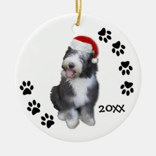 Enfeites de natal ingleses velhos do filhote de