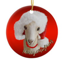 Enfeites de natal LaMancha Goat Santa Hat
