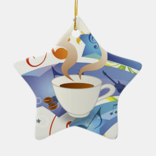 Enfeites de natal legal do café