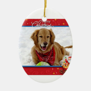 Enfeites de natal Loving do golden retriever da