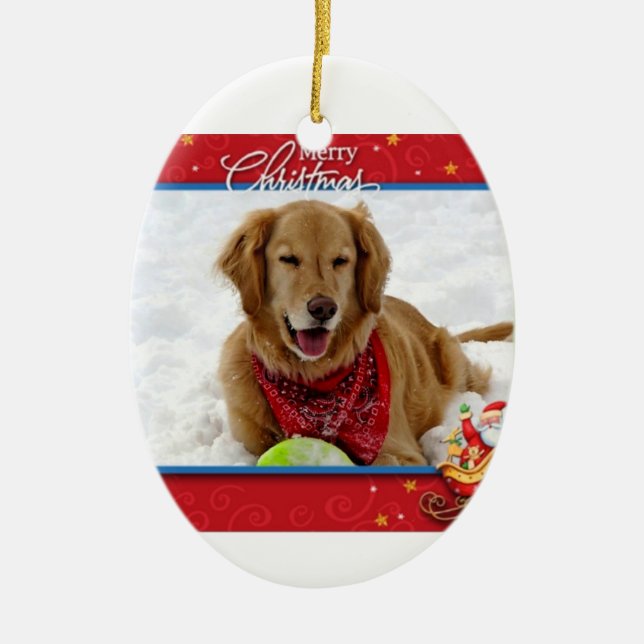 Enfeites de natal Loving do golden retriever da (Frente)