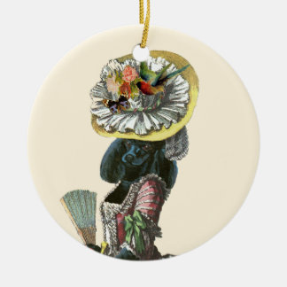 Enfeites de natal Marie Antoinette do Poodle Negro