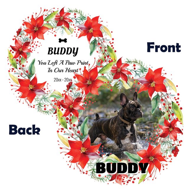enfeites de natal Memorial Pet de 2 lados (2-sides Pet Memorial Christmas Ornament)
