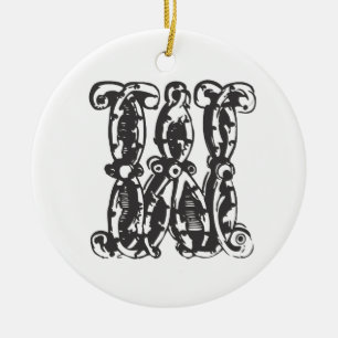 Enfeites de natal Monogrammed de W da letra
