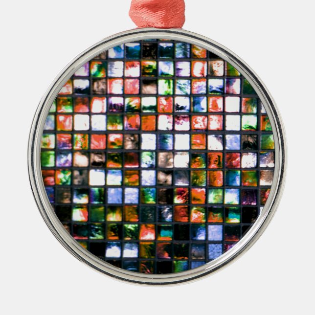Enfeites de natal Multicolor Mosaico Quadrados (Frente)