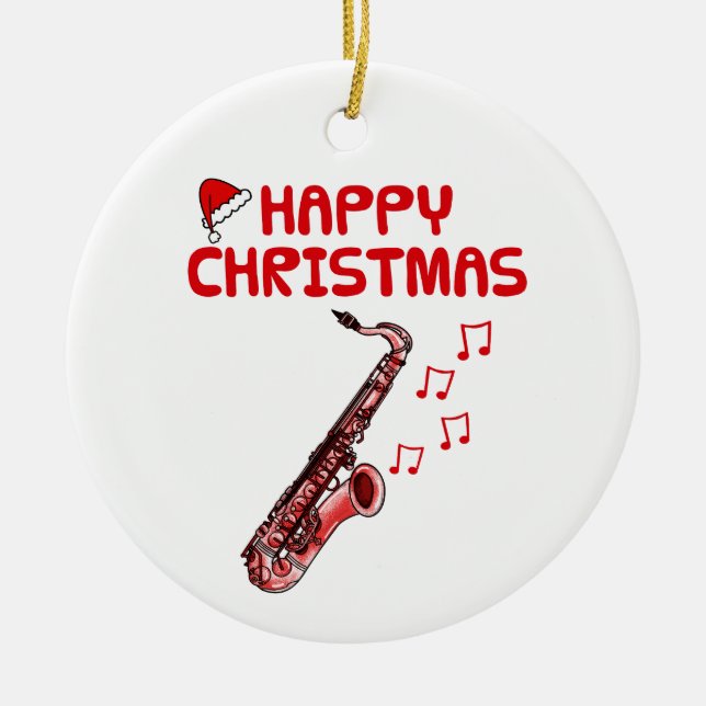 Enfeites de natal Musical do Jogador Sax Saxofone (Frente)