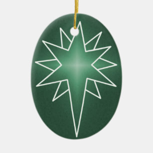 Enfeites de natal Oval da Estrela norte, Verde
