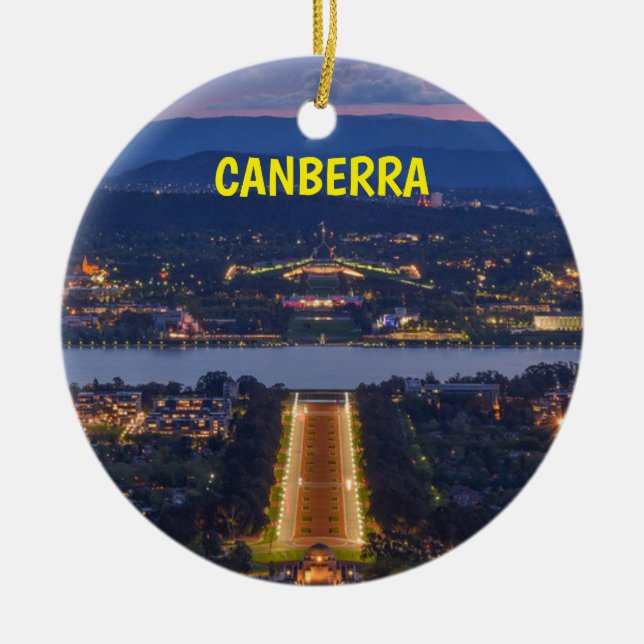 Enfeites de natal Panorâmico Canberra Austrália (Frente)