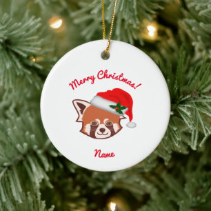 enfeites de natal "Papais noeis e Panda Vermelha d