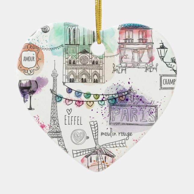 Enfeites de natal-Paris Impressão (Frente)