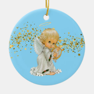 enfeites de natal-Pequeno ornamento Cerâmico Anjo