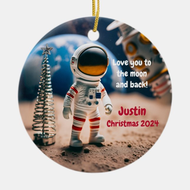Enfeites de natal Personalizado Astronauta (Frente)