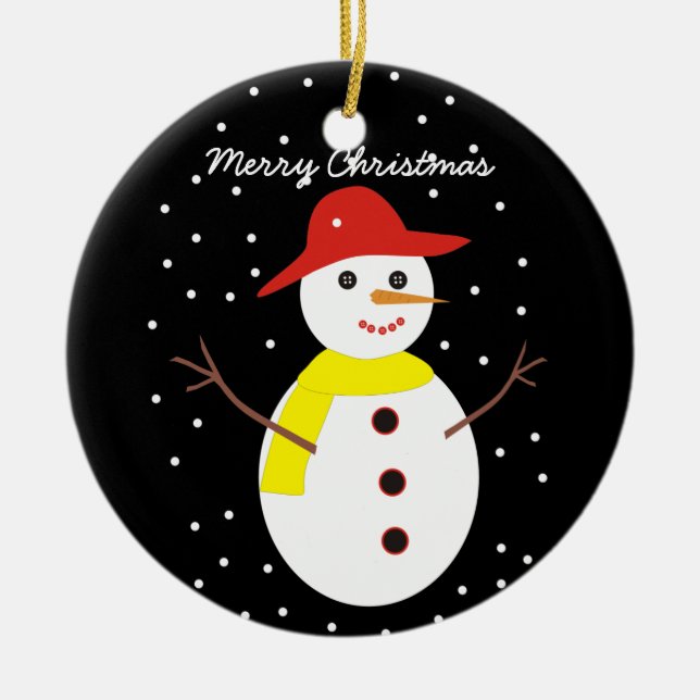 Enfeites de natal personalizado bonitinho de neve (Frente)