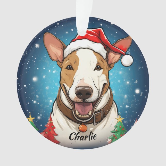 Enfeites de natal Personalizado Bull Terrier (Frente)