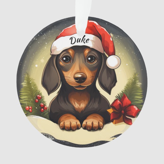 Enfeites de natal Personalizado Dachshund (Frente)