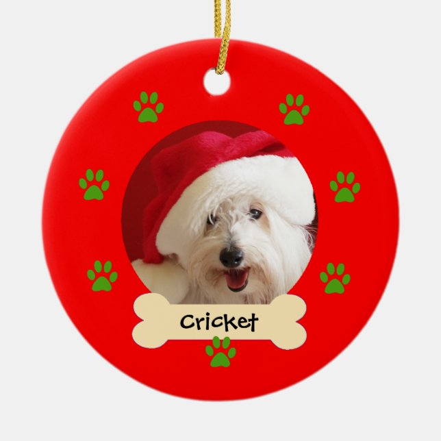 Enfeites de natal Personalizado de Cães - 1 lado (Frente)