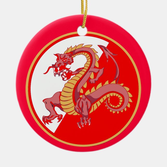 Enfeites de natal Personalizado de Dragão Chinês (Frente)