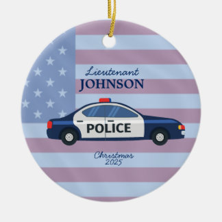 Enfeites de natal Personalizado do Carro de Políci