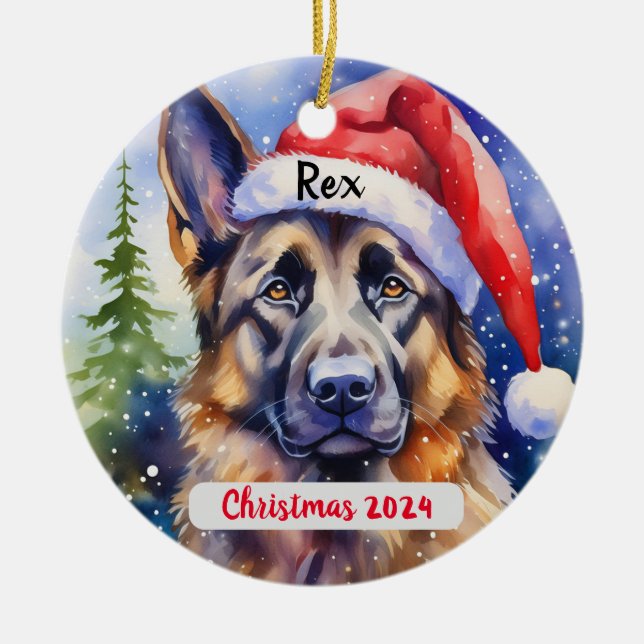 Enfeites de natal Personalizado do german shepherd (Frente)