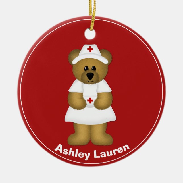Enfeites de natal personalizado do Urso (Frente)