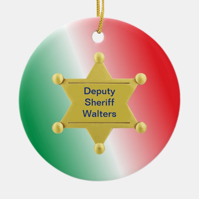 Enfeites de natal Personalizado do Xerife (Frente)