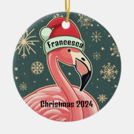 Enfeites de natal Personalizado Flamingo Rosa