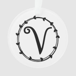Enfeites de natal Personalizado - Letra V