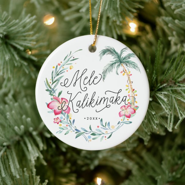 Enfeites de natal Personalizado Mele Kalikimaka (Árvore)