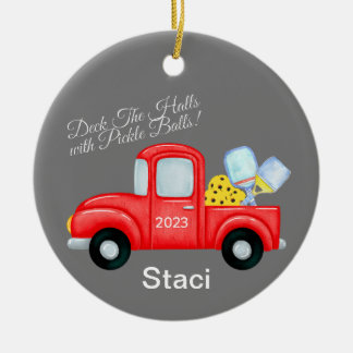 Enfeites de natal Personalizado Pickleball para Pi