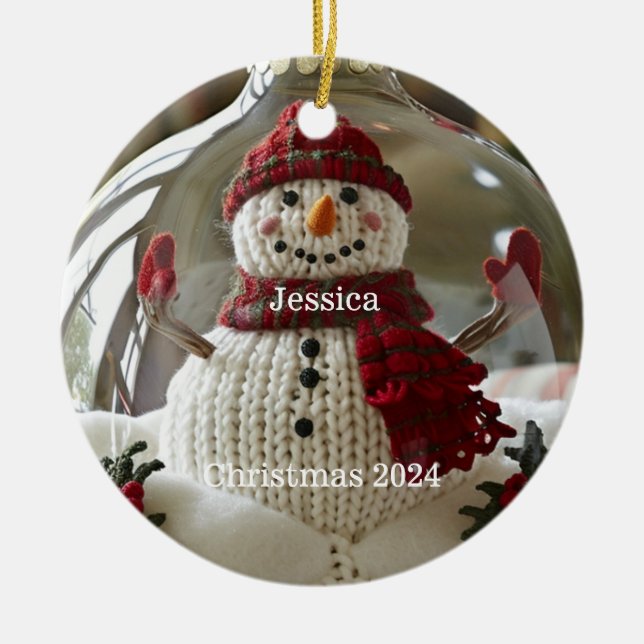 Enfeites de natal personalizado Snowman (Frente)