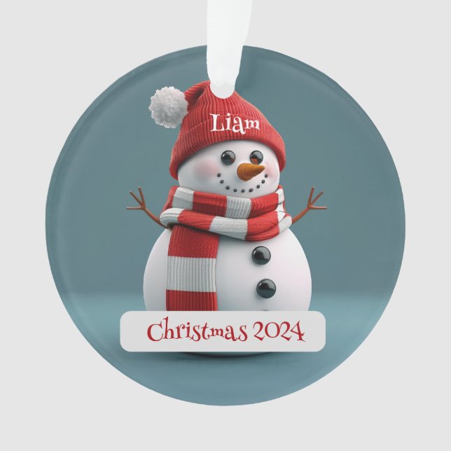 Enfeites de natal Personalizado Snowman (Frente)