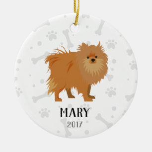 Enfeites de natal personalizados cão de Pomerania