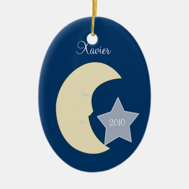 Enfeites de natal personalizados celestiais da LUA (Frente)