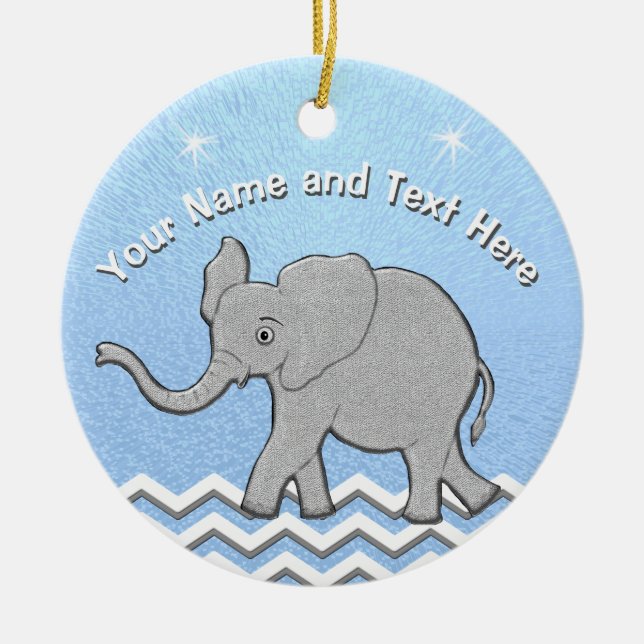 Enfeites de natal personalizados do elefante do (Frente)