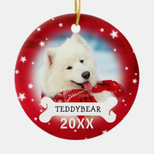 Enfeites de natal personalizados vermelho da foto