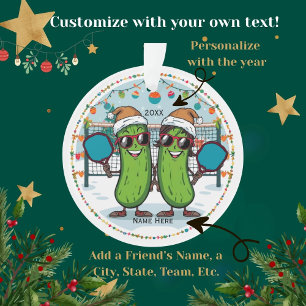 Enfeites de natal Pickleball Personalizado 2025