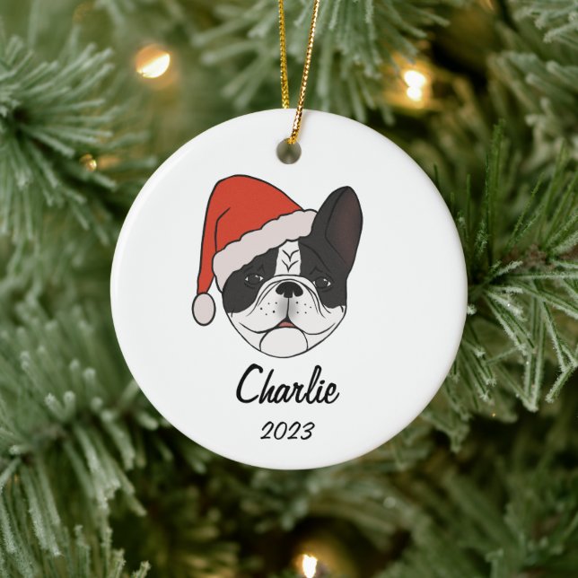 Enfeites de natal Pied Frenchie Santa Hat (Árvore)